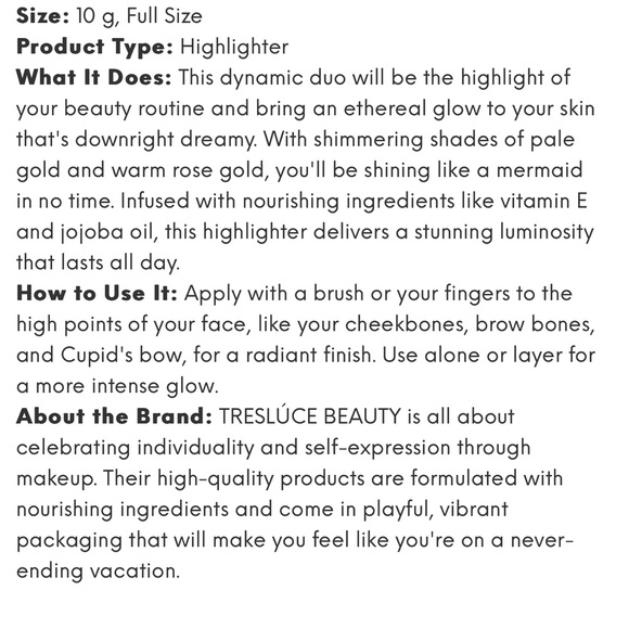 Tresluce Beauty highlighter duo - Picture 2 of 3